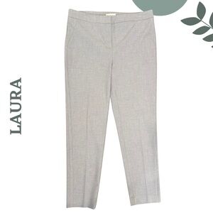 Laura Stretch Slim-Leg Dress Pants Ligh Grey Zipper Front - Size 10